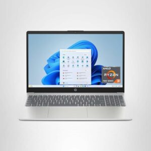 HP 15.6 inch Laptop, HD Touchscreen Display, AMD Ryzen 3 7320U, 8 GB RAM, 128 GB SSD, AMD Radeon Graphics, Windows 11 Home in S Mode, Natural Silver, 15- fc0099nr Laptops For Sale Trinidad