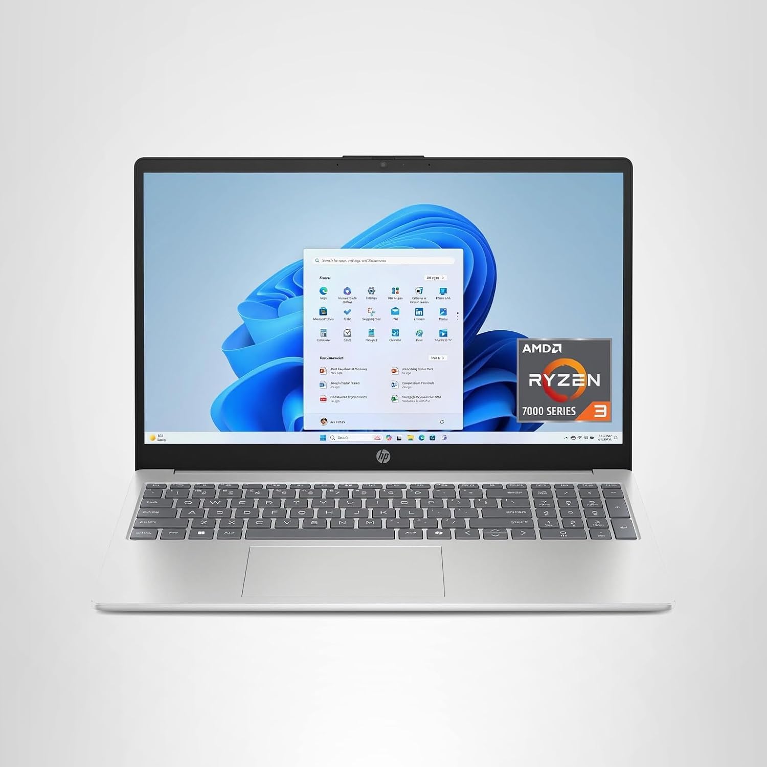 HP 15.6 inch Laptop, HD Touchscreen Display, AMD Ryzen 3 7320U, 8 GB RAM, 128 GB SSD, AMD Radeon Graphics, Windows 11 Home in S Mode, Natural Silver, 15- fc0099nr Laptops For Sale Trinidad