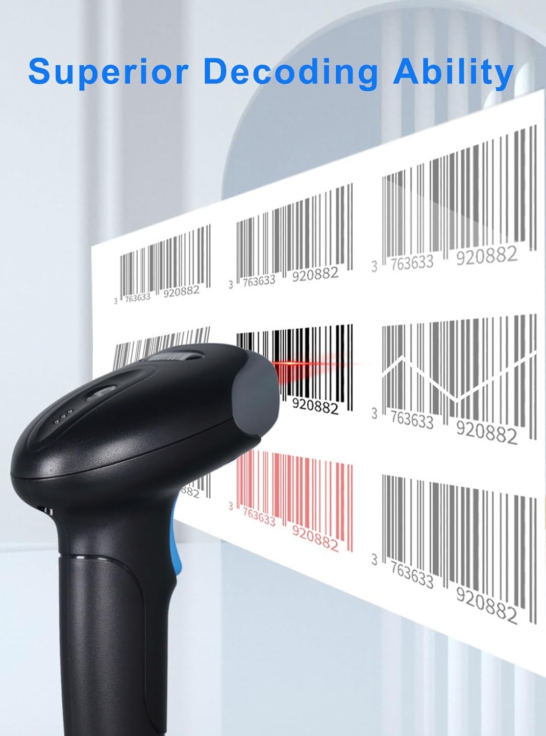 QR Barcode Scanner Wireless, Handheld Cordless Bar Codes Reader with 2000mAh Battery For Sale Trinidad - Image 5