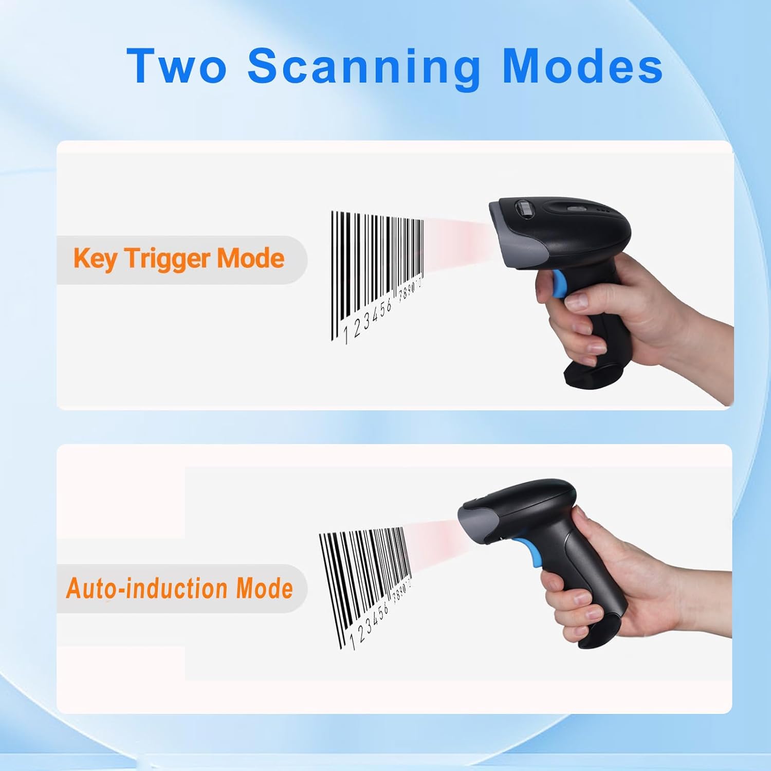 QR Barcode Scanner Wireless, Handheld Cordless Bar Codes Reader with 2000mAh Battery For Sale Trinidad - Image 3