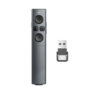 Presentation Clicker Wireless Presenter Remote Clicker, Clicker for Powerpoint Presentations,2-in-1 USB A/USB C Powerpoint Clicker for Google Slide Advancer & Volume Control, Presenter Remote for Mac