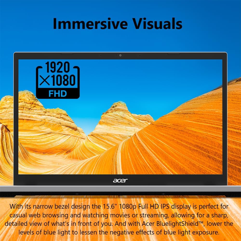 Acer Aspire Go 15 AI Ready Laptop | 15.6" FHD (1920 x 1080) IPS Display | Intel Core 3 Processor N355 | Intel Graphics | 8GB DDR5 | 128GB UFS | Wi-Fi 6 | Windows 11 Home in S Mode | AG15-32P-39R2 Laptops - Image 2
