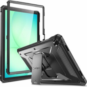 Fintie Shockproof Case for Samsung Galaxy Tab A11+ Plus 11 Inch 2025/ A9+ Plus 2023, Tuatara Rugged Unibody Hybrid Bumper Kickstand Cover Built-in Screen Protector, Black Trinidad
