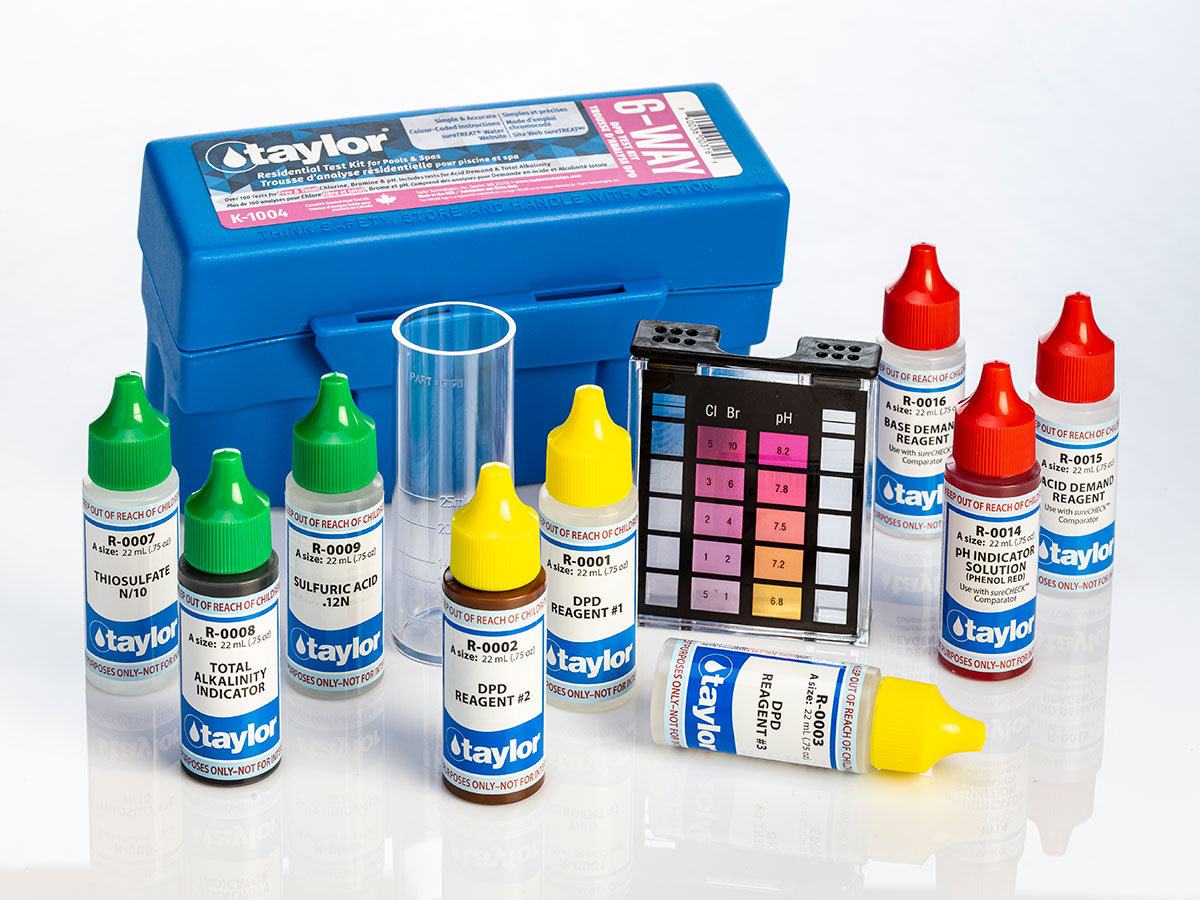 Taylor K-1004 DPD, 6-in-1 Pool Test Kit for for Free & Total Chlorine, Bromine, pH, Acid Demand Trinidad