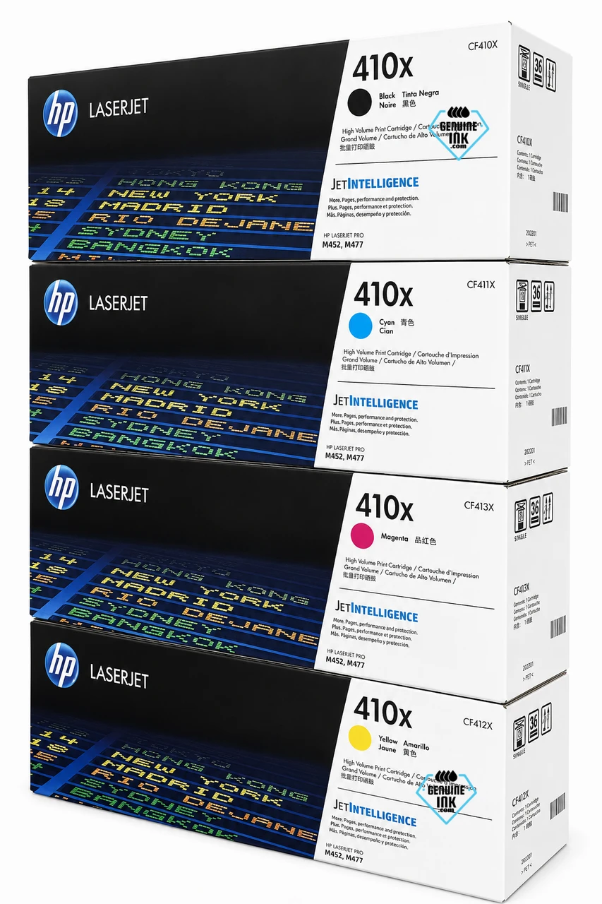 Genuine HP 410X 2X Black + Cyan + Magenta + Yellow High-Yield Toner Cartridge For Sale Trinidad